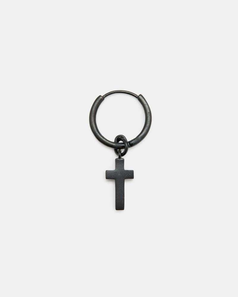ALLSAINTS スターリングシルバー クロス チャーム ピアス 片耳 ジュエリー | オールセインツ 公式オンラインストア