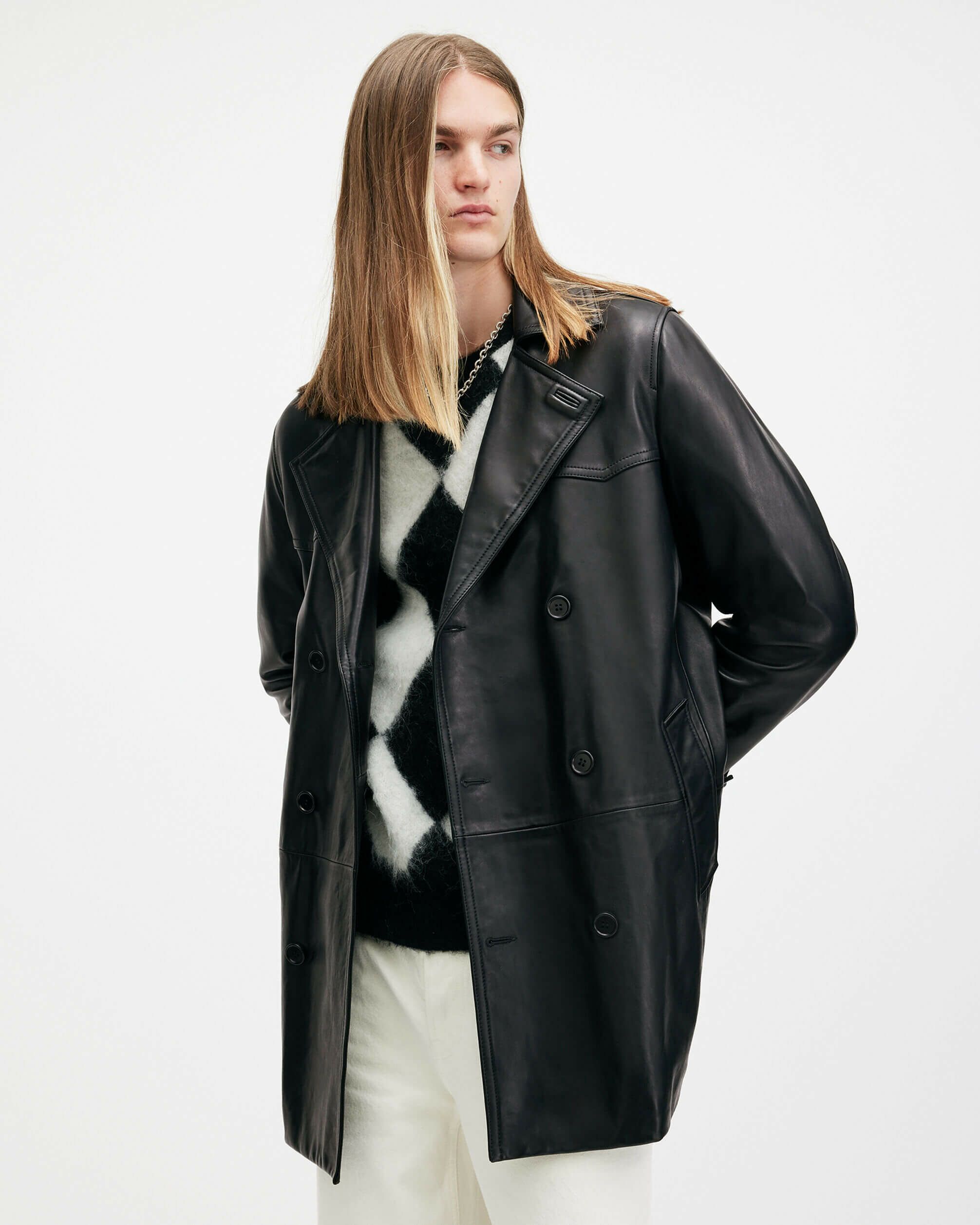 TROST LEATHER FUNNEL NECK BIKER JACKET | オールセインツ 公式 