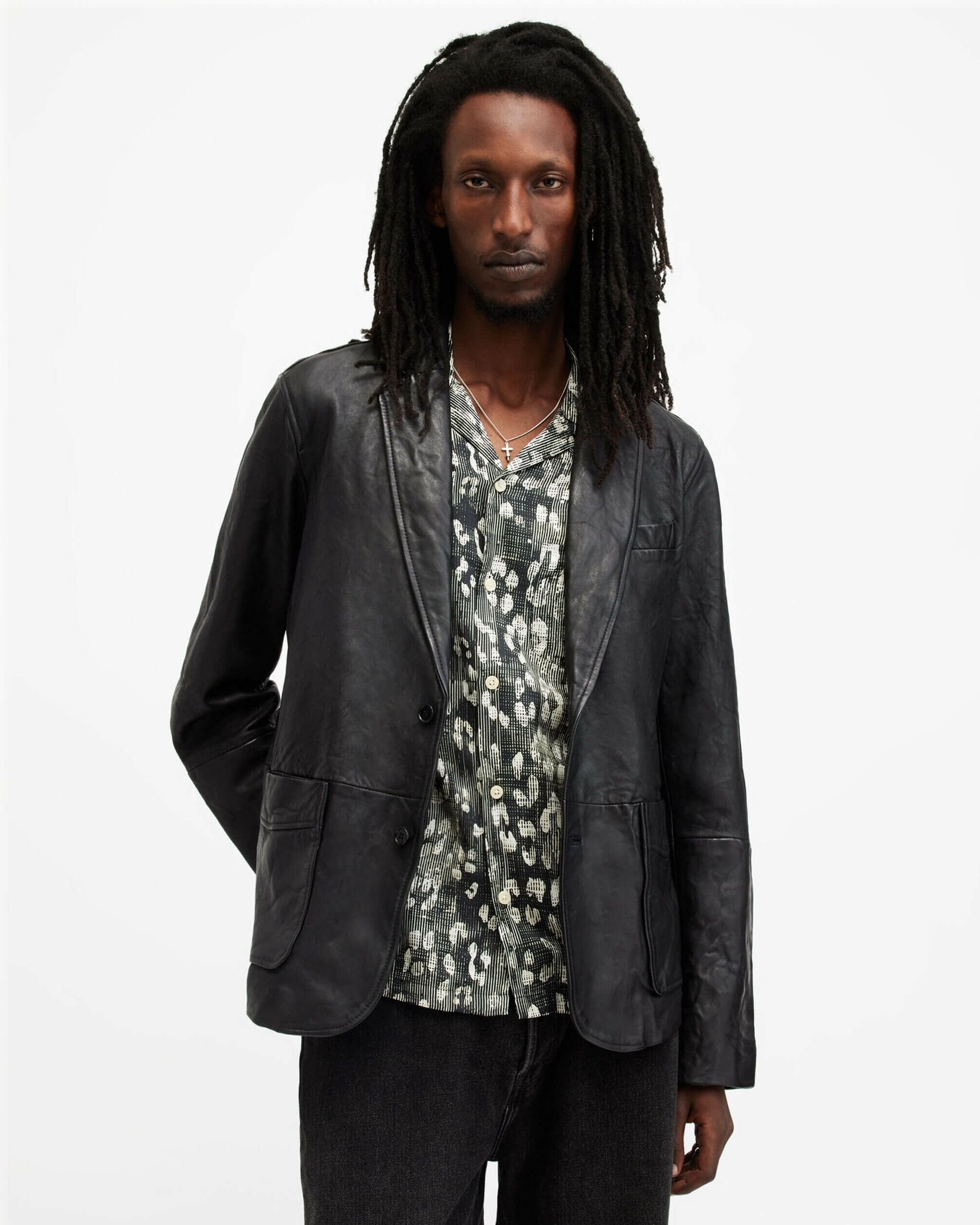 TROST LEATHER FUNNEL NECK BIKER JACKET | オールセインツ 公式 