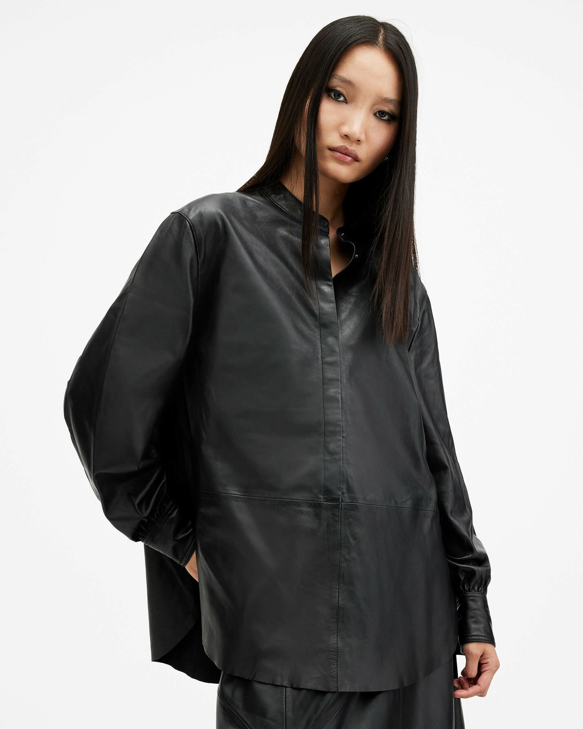 sheller シェリエ　ポインテッドシャツ　ブラック sheller シェリエ ポインテッドシャツ ブラック レディース