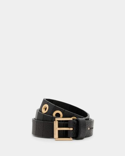 ALLSAINTS Iryna Leather Belt in Black | endource