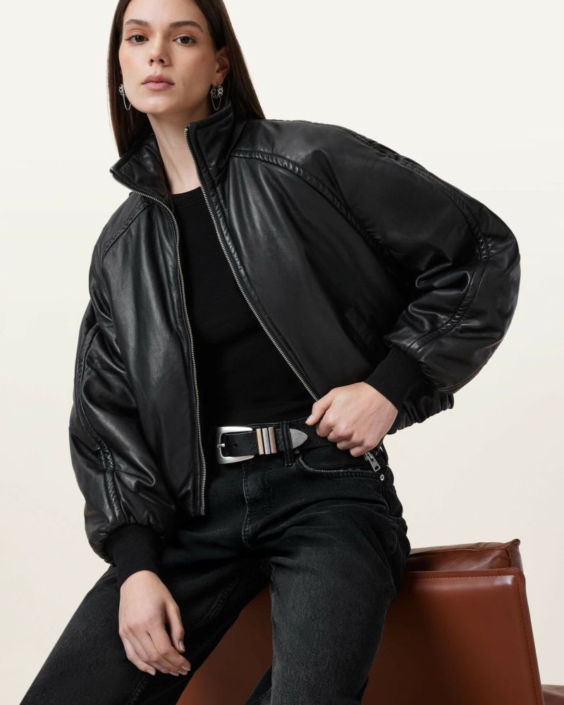 美品⁑オールセインツ ダブルライダースジャケット ラムレザー UK6 