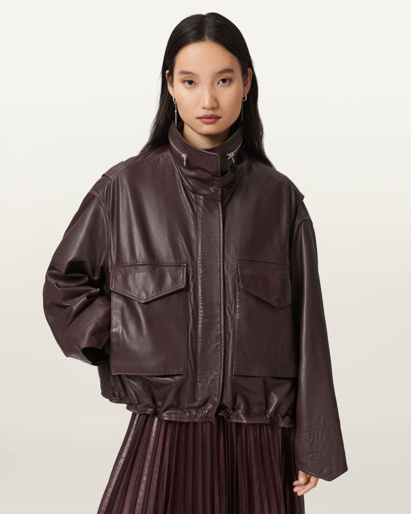 ALLSAINTS レザージャケット オリーブブラウン　オールセインツ BALFERN BIKER | オールセインツ 公式オンラインストア